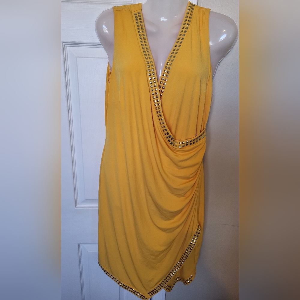 Thalia Sodi Yellow Dress with Studs Size Large